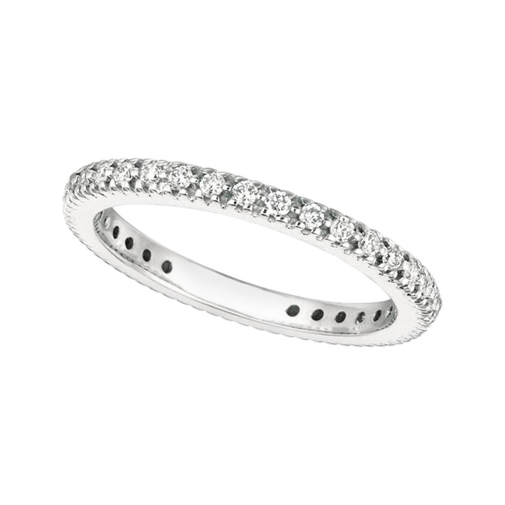0,50 Quilates Anillo Eternidad Diamante Natural Banda G SI Oro Blanco 14 Kilates