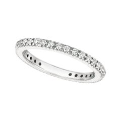 Bague d'éternité en or blanc 14 carats avec diamants naturels de 0,50 carat G SI