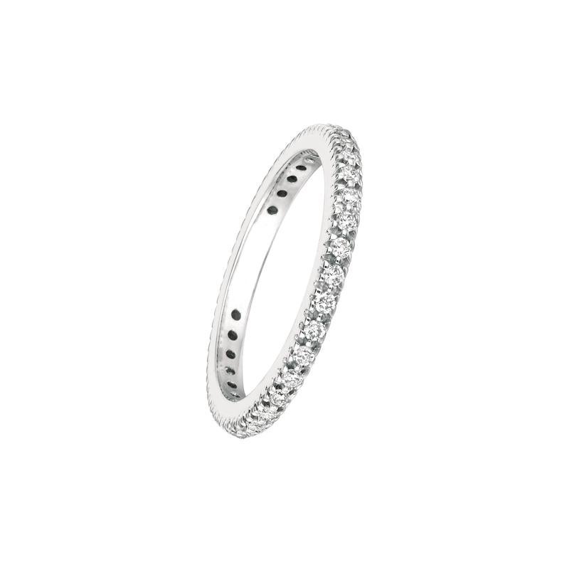 0,50 Karat natürlicher Diamant Eternity Ring Band G SI 14 Karat Weißgold (Zeitgenössisch) im Angebot