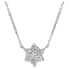 0,50 Karat natürliche Diamant-Blumen-Halskette 14K Weißgold G SI 