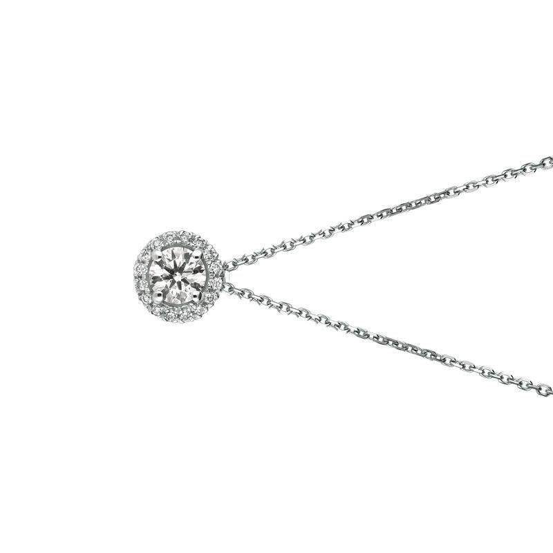 0.50 Carat Natural Diamond Halo Necklace 14K White Gold G SI 18 inches chain


100% Natural Diamonds, Not Enhanced in any way Round Cut Diamond Necklace
0.50CT
G-H
SI
14K White Gold Prong style 1.6 gram
5/16 inches in height, 5/16 inches in width
1