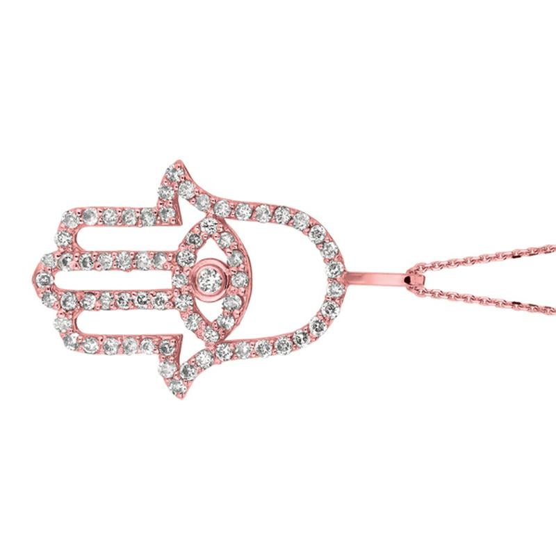 0.51 Karat natürlicher Diamant Hand Gottes Halskette 14K Rose Gold

100% natürliche Diamanten, nicht verbessert in irgendeiner Weise Round Cut Diamond Halskette mit 18'' Kette
0.51CT
G-H
SI
14K Rose Gold, Lünette / Pave Stil, 1,90 Gramm
15/16 Zoll