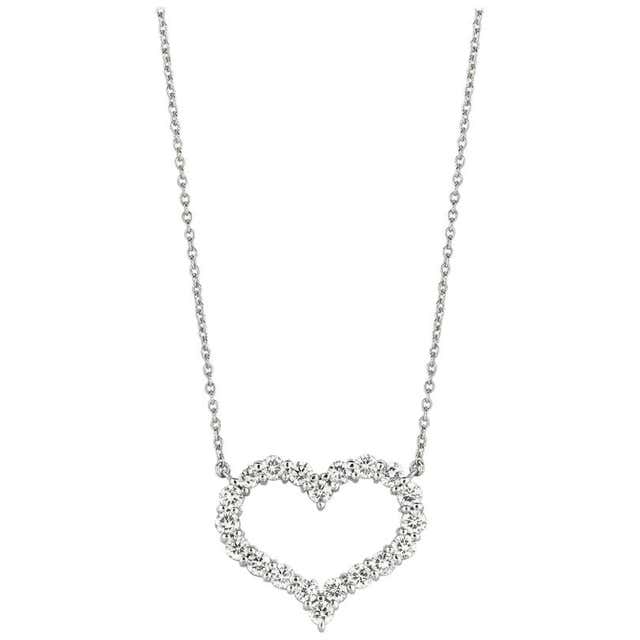 2.58 Carat Natural Vivid Red Ruby Diamond Heart Necklace 14 Karat For ...