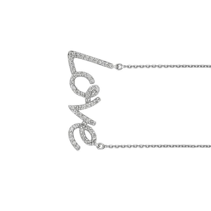 0.50 Carat Natural Diamond Love Necklace Pendant 14K White Gold G SI 18 inches

100% Natural Diamonds, Not Enhanced in any way Round Cut Diamond Necklace
0.50CT
G-H
SI
14K White Gold 3.5 gram
1/2 inches in length, 1 1/8 inches in width
52