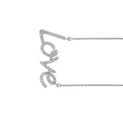 0,50 quilates de diamante natural collar de amor colgante 14 quilates de oro blanco G SI