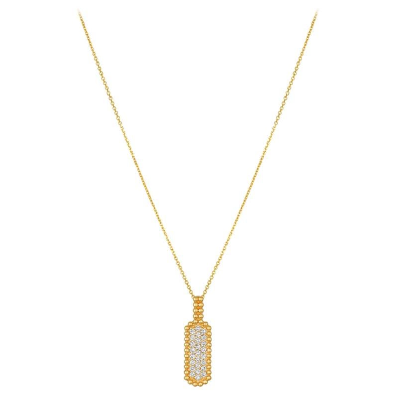 0.50 Carat Natural Diamond Necklace 14 Karat Yellow Gold G SI Bubble Collection For Sale