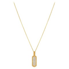 0.50 Carat Natural Diamond Necklace 14 Karat Yellow Gold G SI Bubble Collection