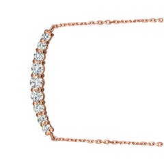 0.50 Carat Natural Diamond Necklace 14 Karat Rose Gold G SI 9 Stones