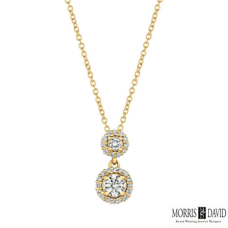 Contemporain Collier en or blanc 14 carats avec chaîne G SI et diamants naturels de 0,50 carat en vente