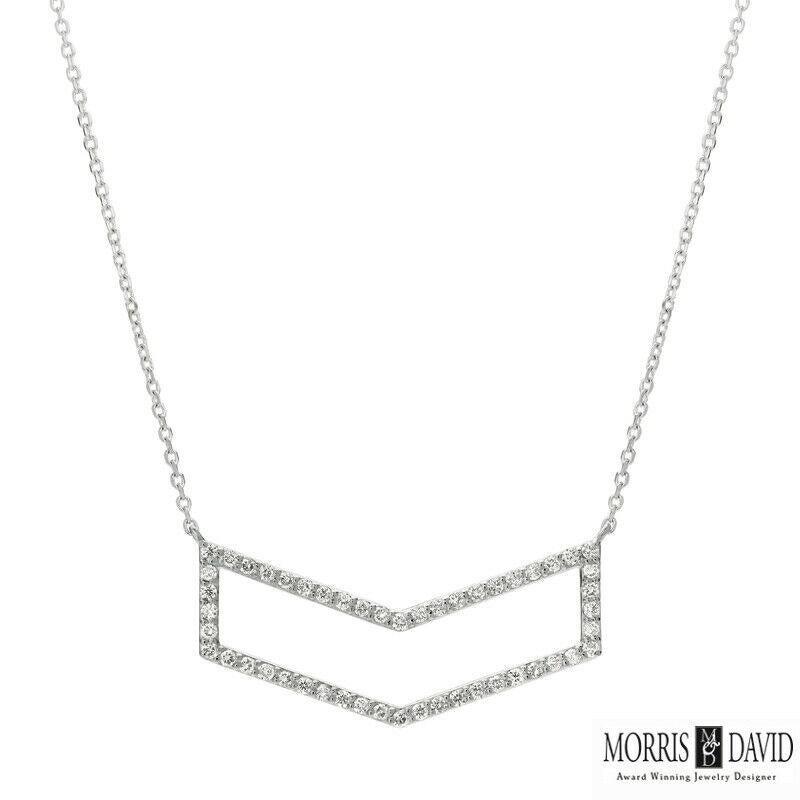 Round Cut 0.50 Carat Natural Diamond Necklace 14 Karat White Gold G SI Chain For Sale