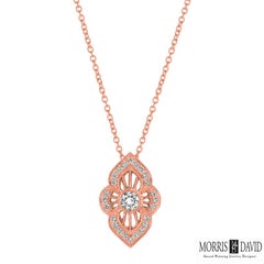 0.50 Carat Natural Diamond Necklace 14 Karat White Gold G SI Chain