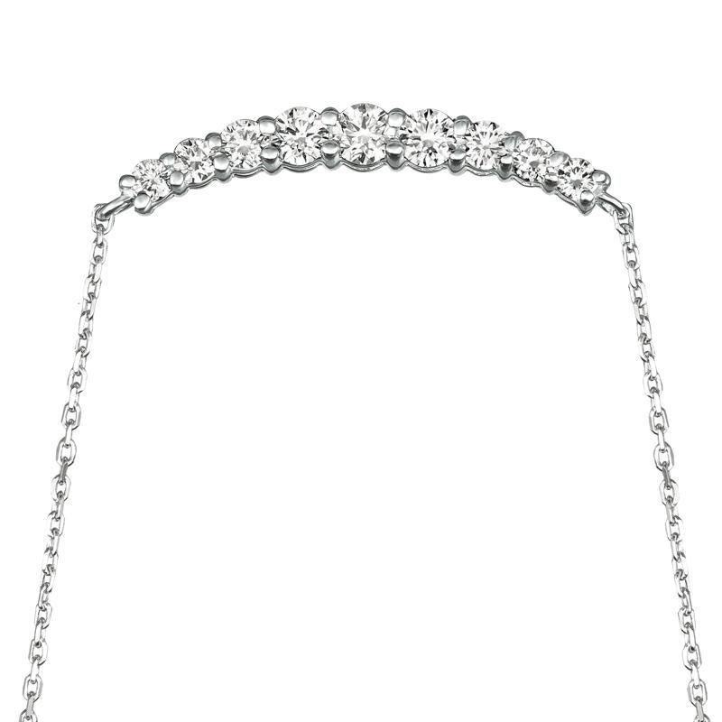 Contemporary 0.50 Carat Natural Diamond Necklace 14 Karat White Gold G SI 9 Stones For Sale