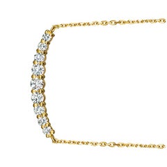 0.50 Carat Natural Diamond Necklace 14 Karat Yellow Gold G SI 9 Stones