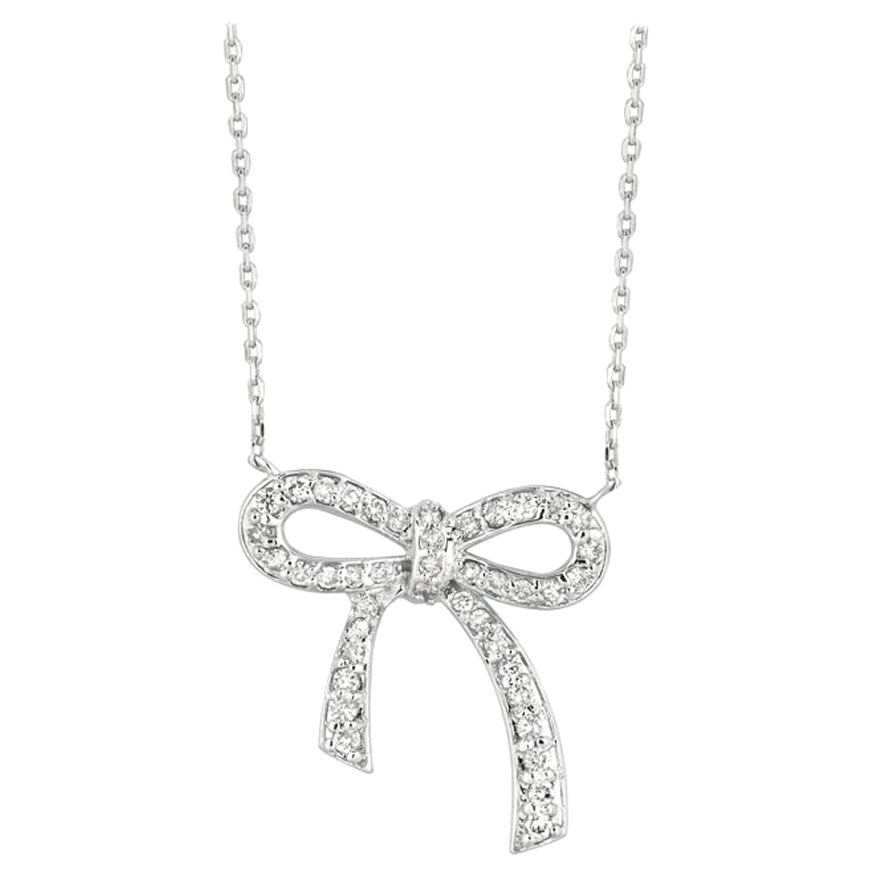 0.50 Carat Natural Diamond Necklace Pendant 14 Karat White Gold G SI Chain