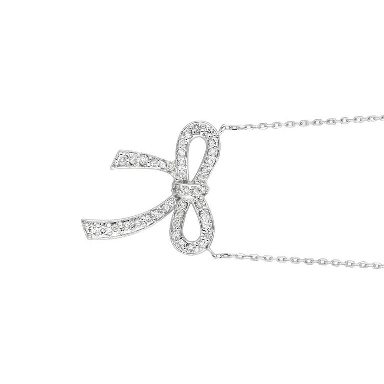 0.50 Carat Natural Diamond Necklace Pendant 14 Karat White Gold G SI ...