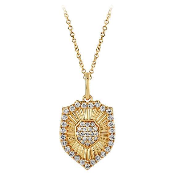 Collar de Diamantes Naturales de 0,50 quilates Colgante de Oro Amarillo de 14 quilates Cadena de 18 pulgadas