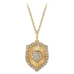 0.50 Carat Natural Diamond Necklace Pendant 14K Yellow Gold 18'' chain