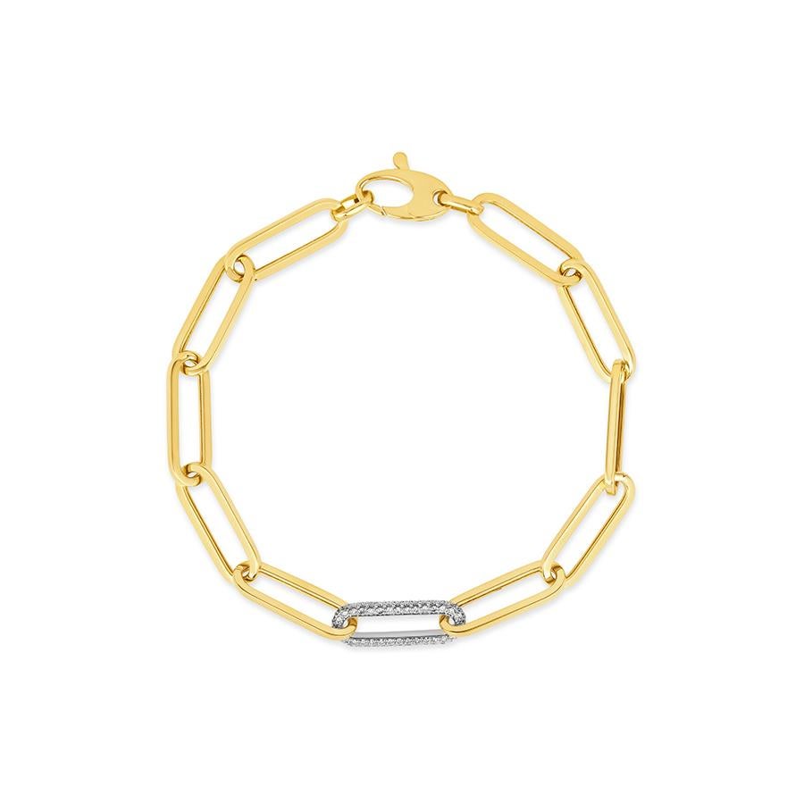 0.50 Carat Natural Diamond Paper Clip Bracelet G SI 14K Yellow Gold 7 inches

100% Natural Diamonds, Not Enhanced in any way
0.50CT
G-H 
SI  
14K Yellow Gold, Pave set, 2.38 grams
7 inches in length, 3/16 inch in width

B5978S1Y
ALL OUR ITEMS ARE