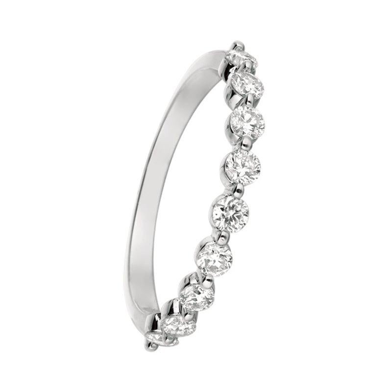 For Sale:  0.50 Carat Natural Diamond 9 Stone Band Ring G SI 14 Karat White Gold 2