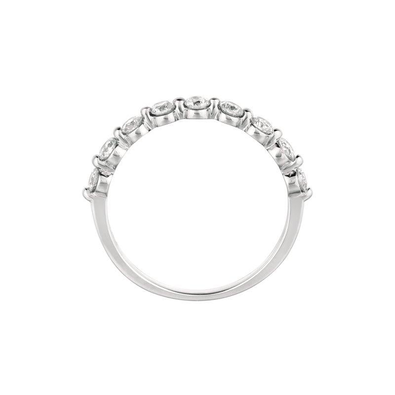 For Sale:  0.50 Carat Natural Diamond 9 Stone Band Ring G SI 14 Karat White Gold 4