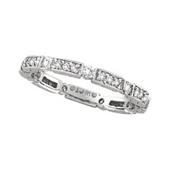 Anillo apilable de diamantes naturales de 0,50 quilates Banda G SI Oro blanco de 14 quilates