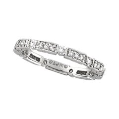 0.50 Carat Natural Diamond Stackable Ring Band G SI 14K White Gold