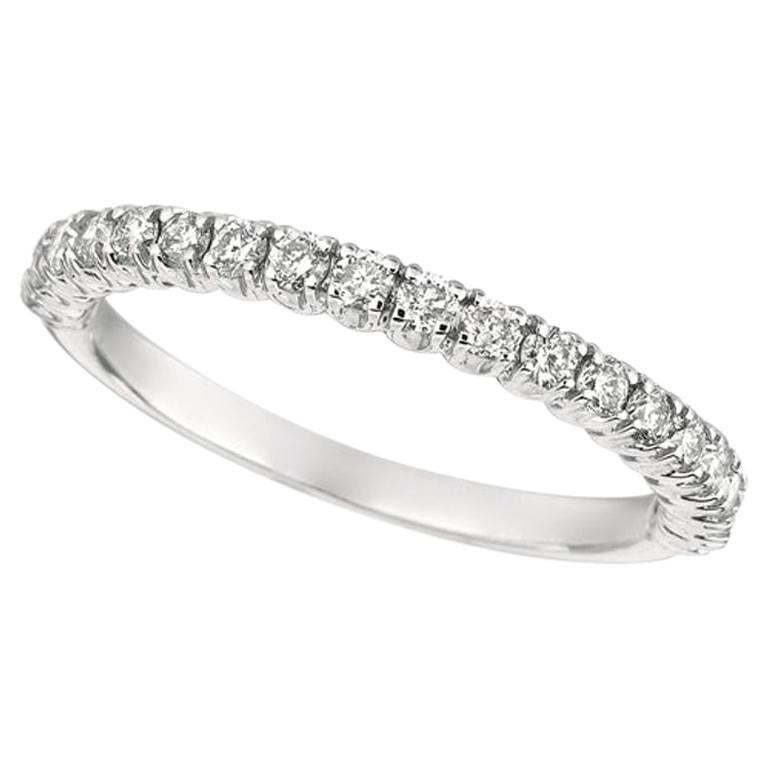 0.50 Carat Natural Diamond Stackable Ring G SI 14 Karat White Gold For Sale