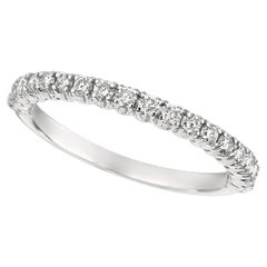 Bague empilable G SI en or blanc 14 carats avec diamants naturels de 0,50 carat