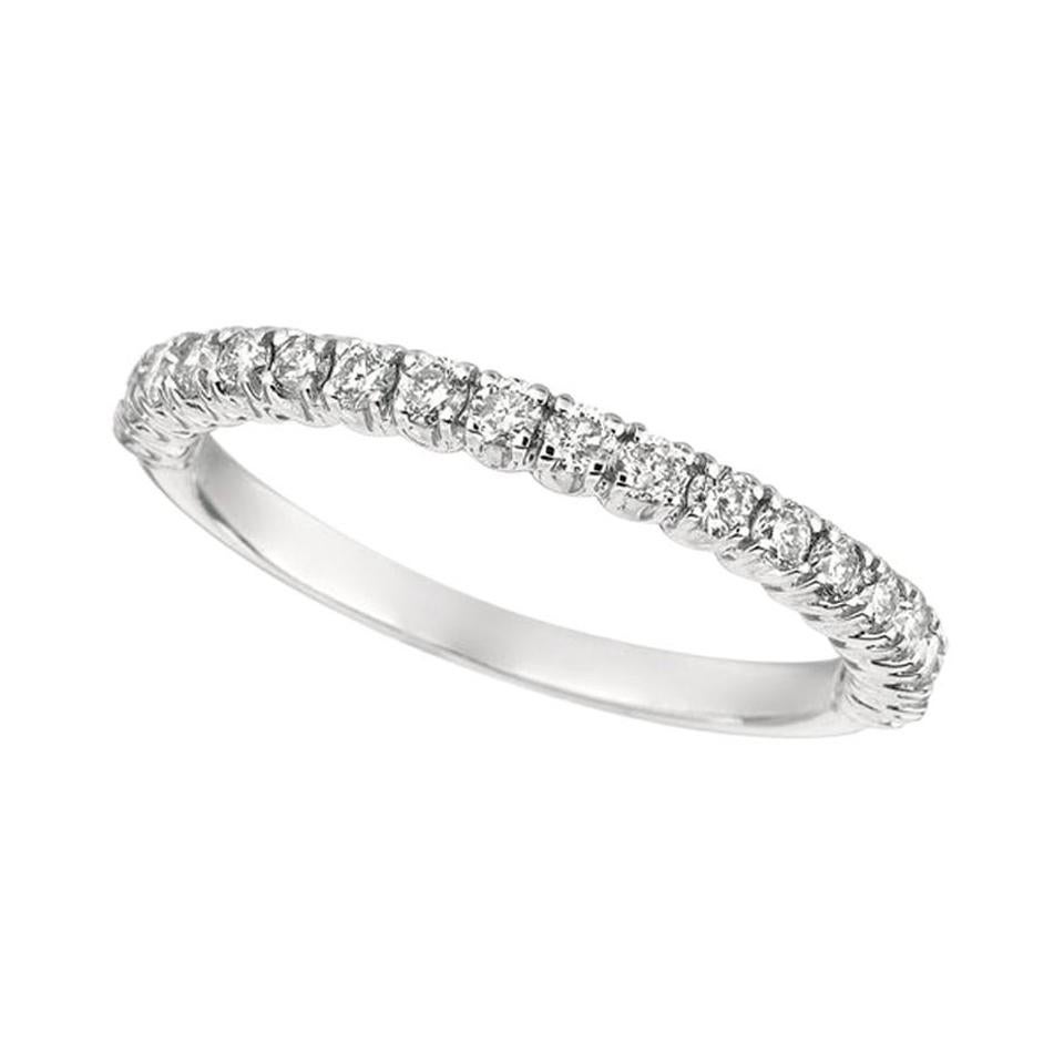 For Sale:  0.50 Carat Natural Diamond Stackable Ring G SI 14 Karat White Gold