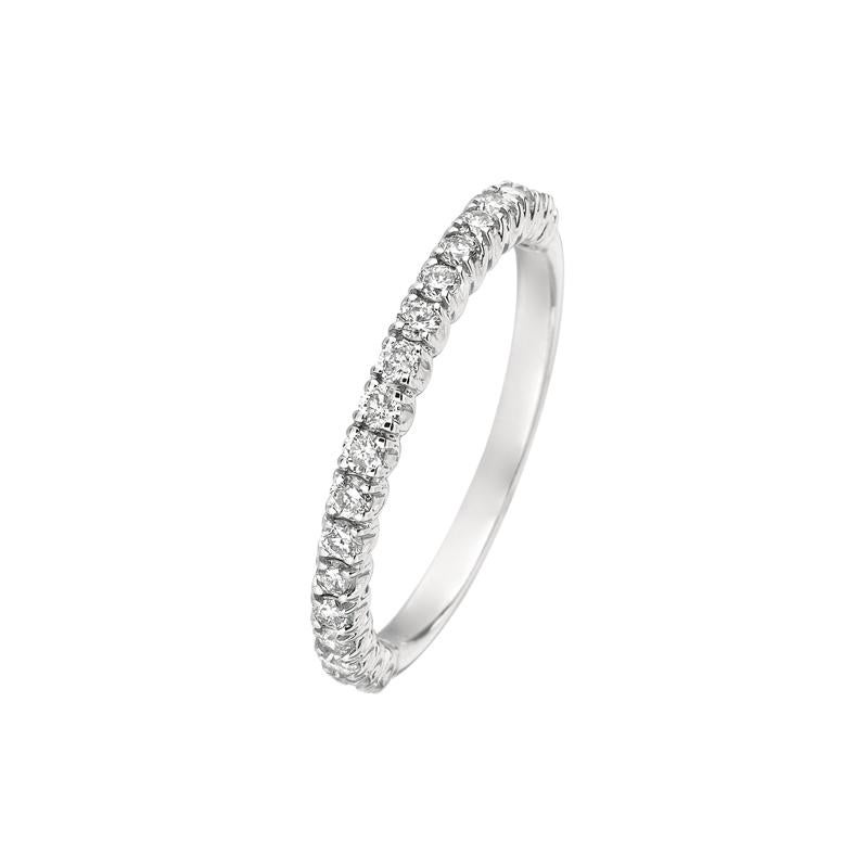 Contemporary 0.50 Carat Natural Diamond Stackable Ring G SI 14 Karat White Gold For Sale