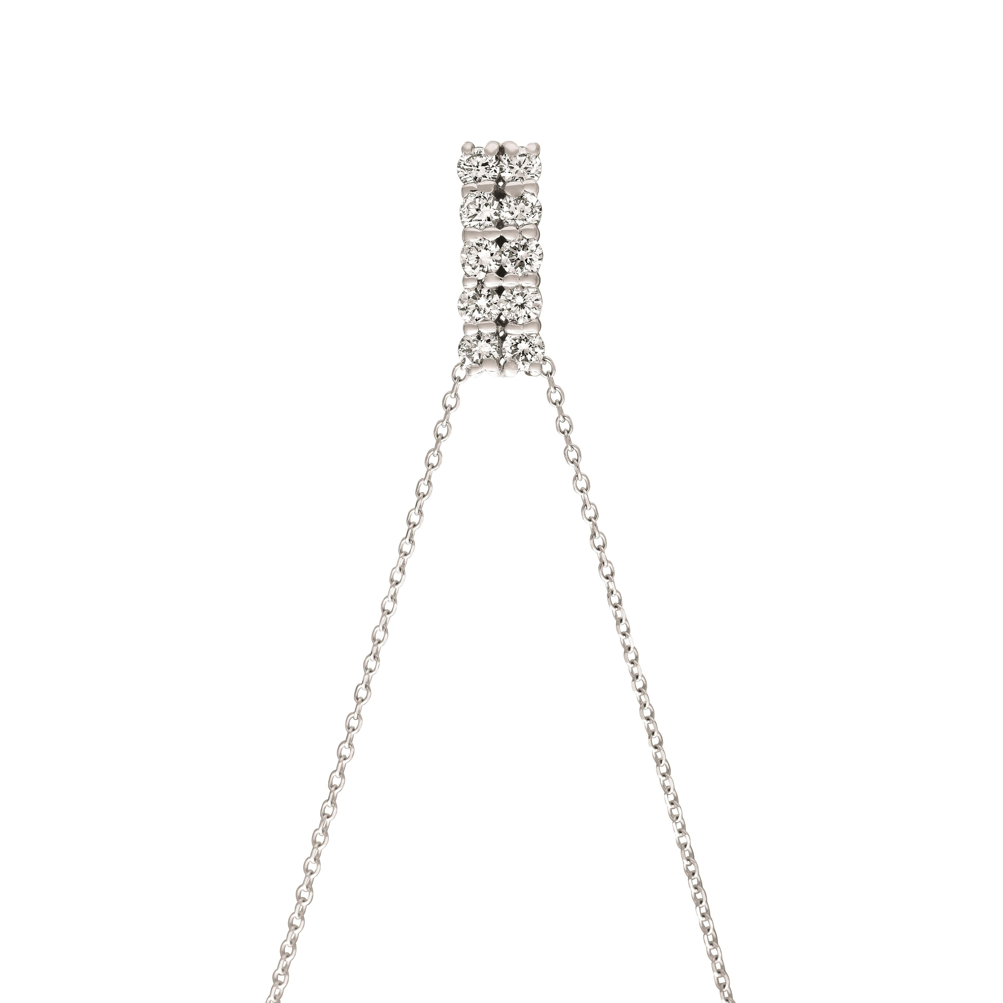 0,50 Karat natürlicher Diamant zweireihige Halskette 14 Karat Weißgold G-H SI (Zeitgenössisch) im Angebot