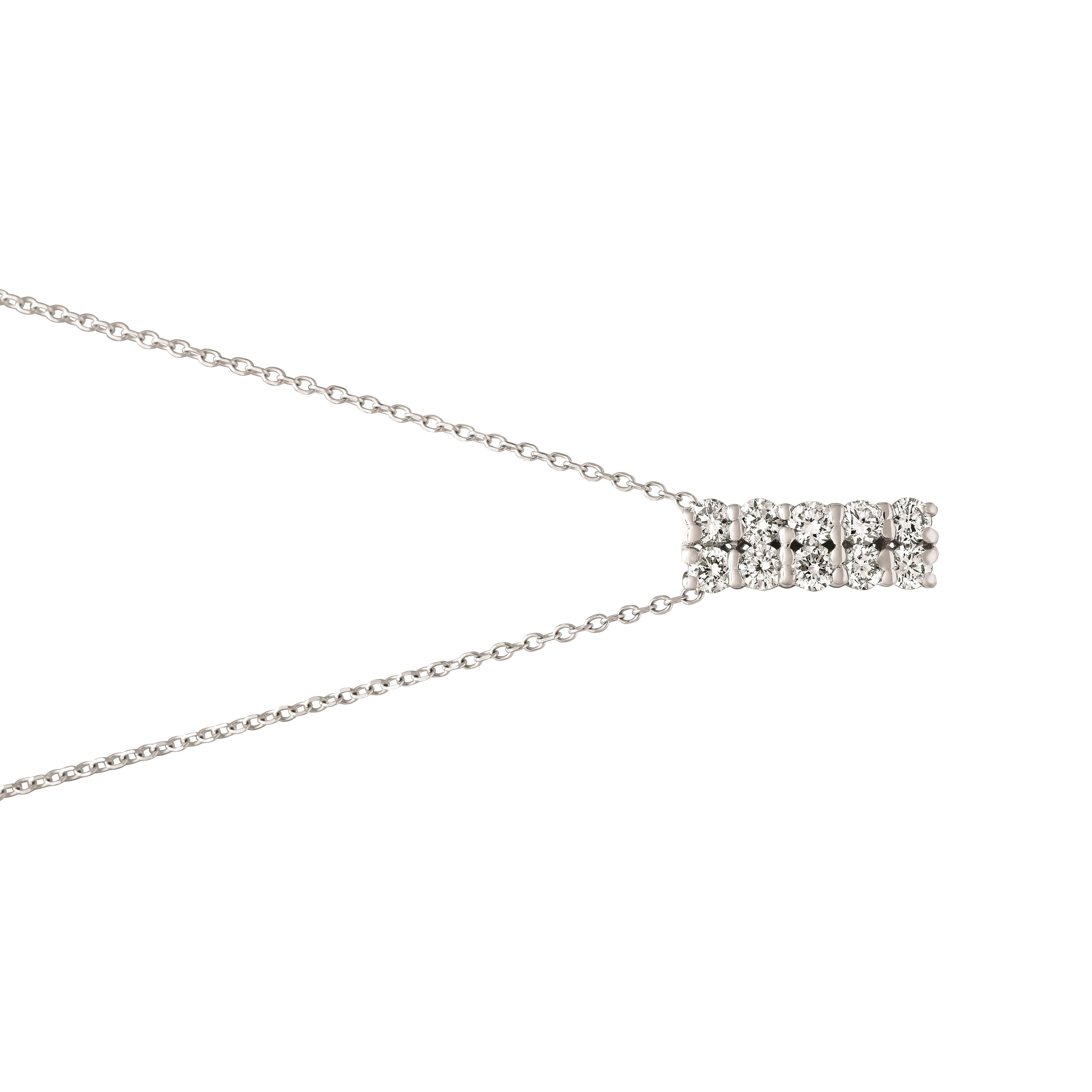0,50 Karat natürlicher Diamant zweireihige Halskette 14 Karat Weißgold G-H SI (Rundschliff) im Angebot