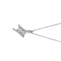 0.50 Carat Natural Diamond Two Stone Style Necklace 14 Karat White Gold G SI