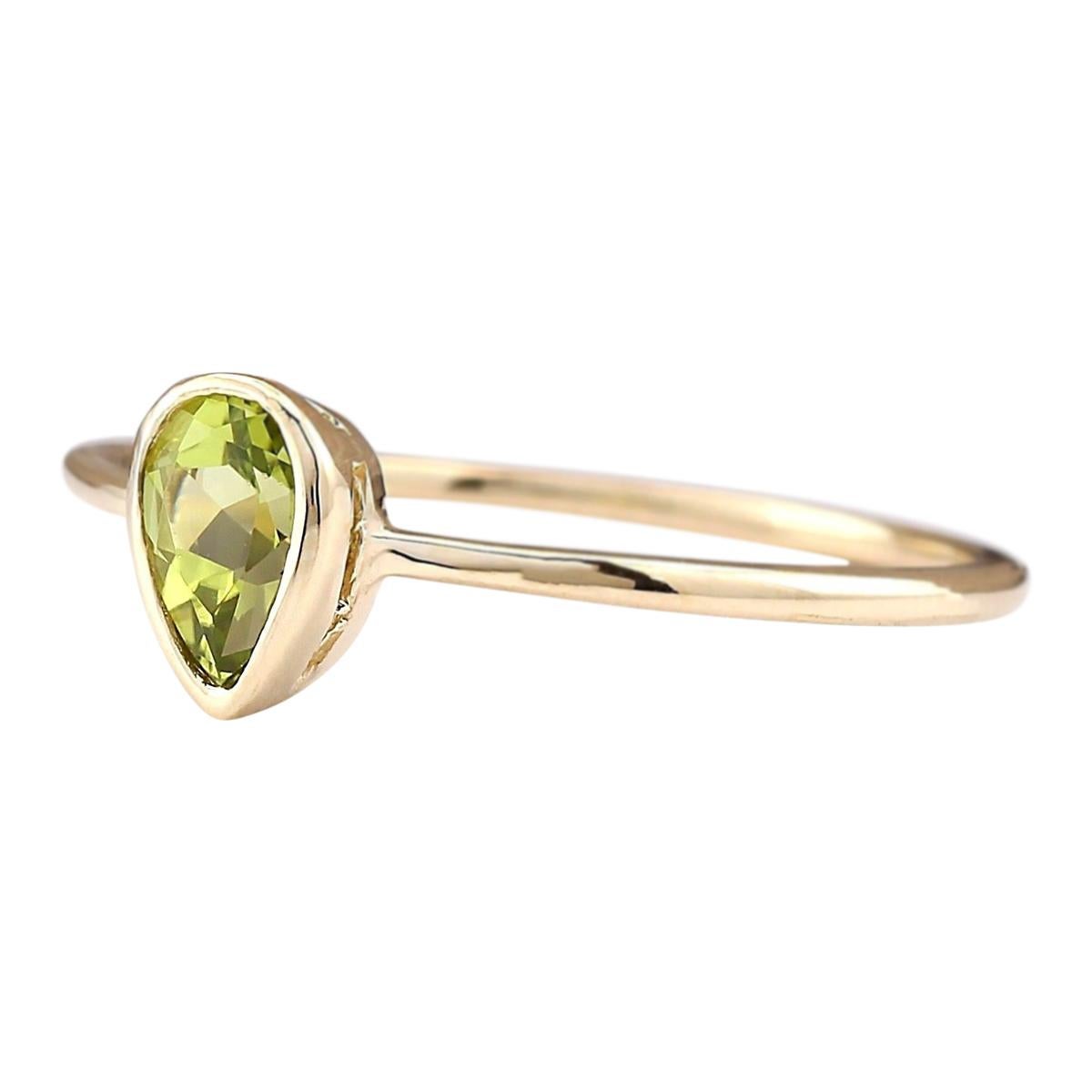Stamped: 14K Yellow Gold
Total Ring Weight: 1.1 Grams
The total Natural Peridot Weight is 0.50 Carat
Color: Green
Face Measures: 6.00x4.00 mm
Sku: [703203W]