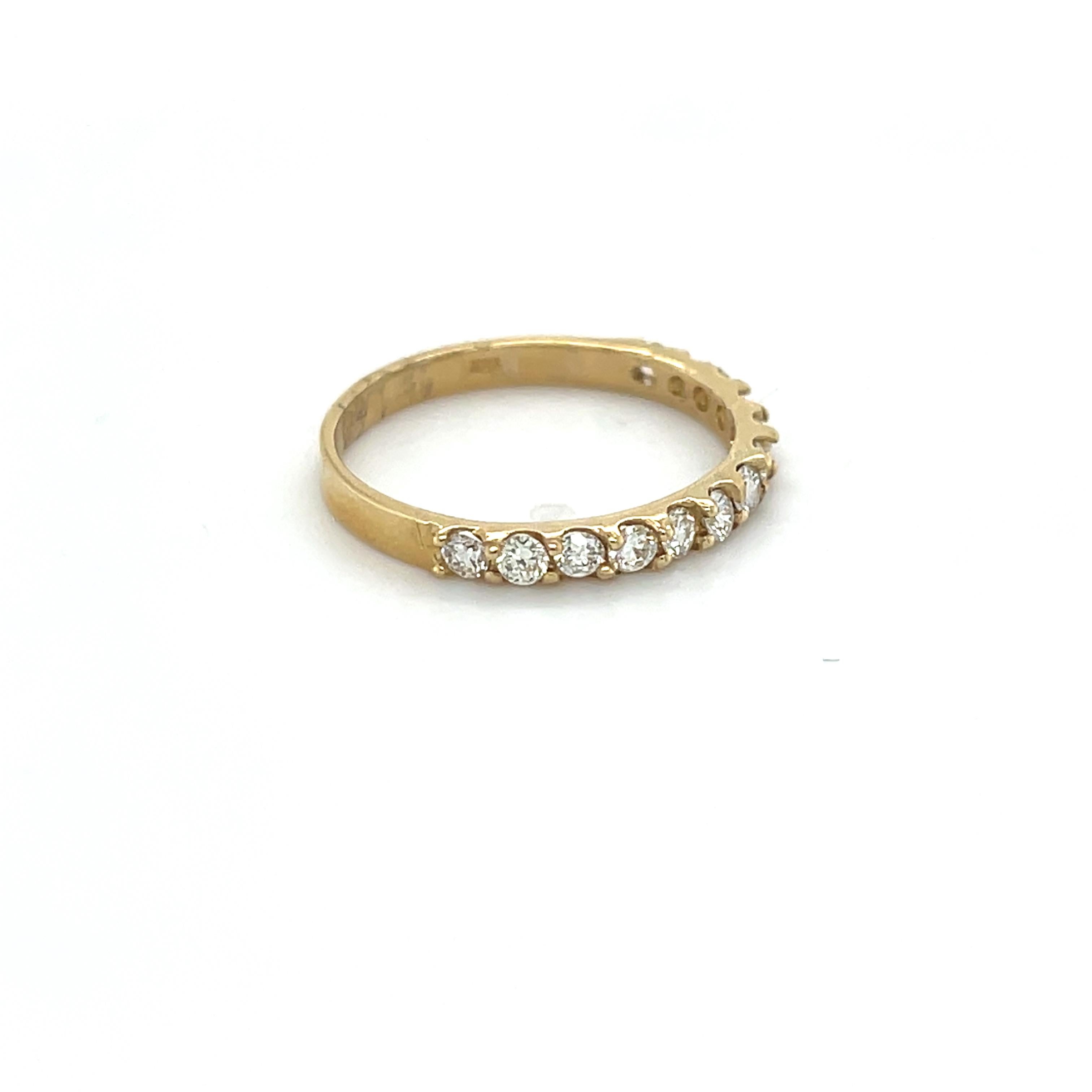 0,50 quilates Diamante natural talla redonda Banda de oro amarillo de 14 quilates Contemporáneo en venta