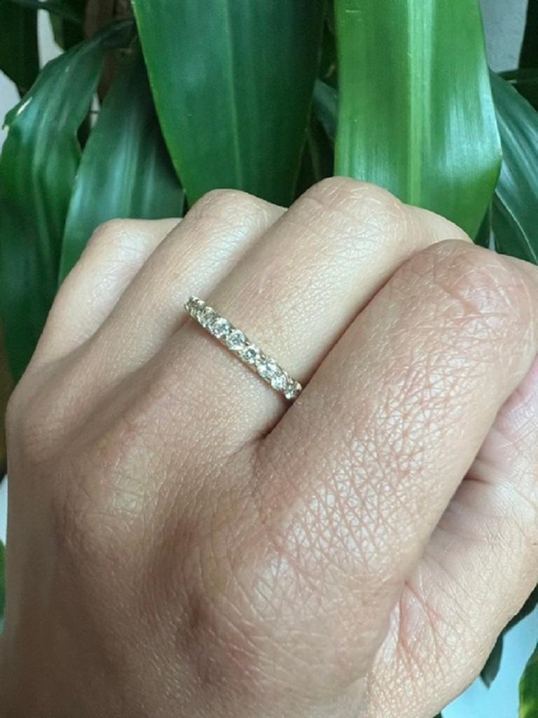 0,50 quilates Diamante natural talla redonda Banda de oro amarillo de 14 quilates Corte redondo en venta