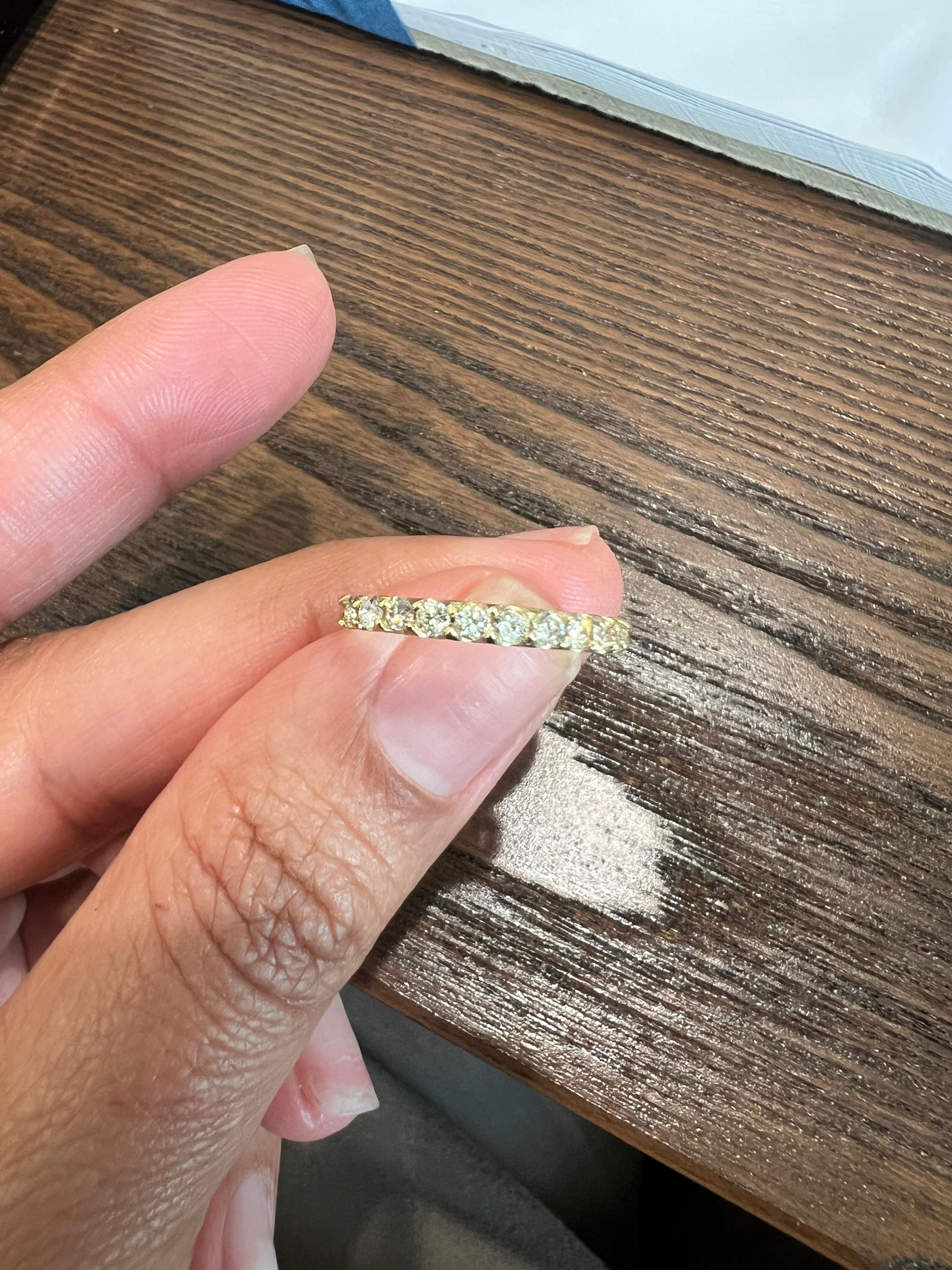 0,50 quilates Diamante natural talla redonda Banda de oro amarillo de 14 quilates en venta 2