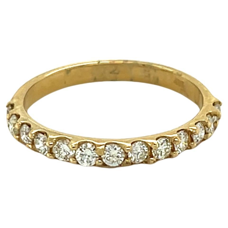 0,50 quilates Diamante natural talla redonda Banda de oro amarillo de 14 quilates