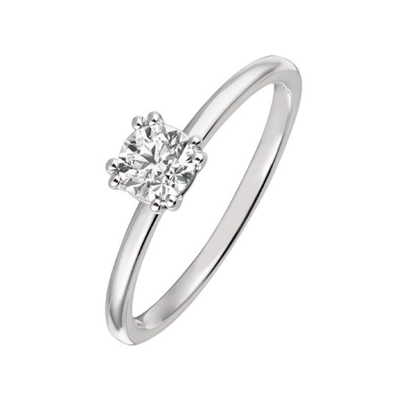 For Sale:  0.50 Carat Natural Round Cut Diamond Solitaire Ring G SI 14 Karat White Gold 4