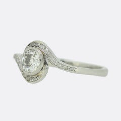0.50 Carat Old Cut Diamond Solitaire Twist Ring