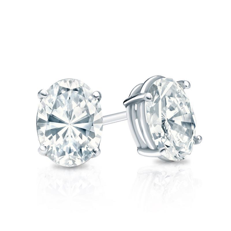 Each Stone is 0.25 carat which makes the total of 0.50 carat. The quality of the diamonds are F color ( colorless) with VS to SI clarity ( clean ). The classic oval cut diamond stud earrings comes in three different settings. The first and second