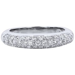 0.50 Carat Pave Set Diamond 14 karat White Gold Band Ring Size 5 0.50 Carat Pave Set Diamond 14 karat White Gold Band Ring Size 5