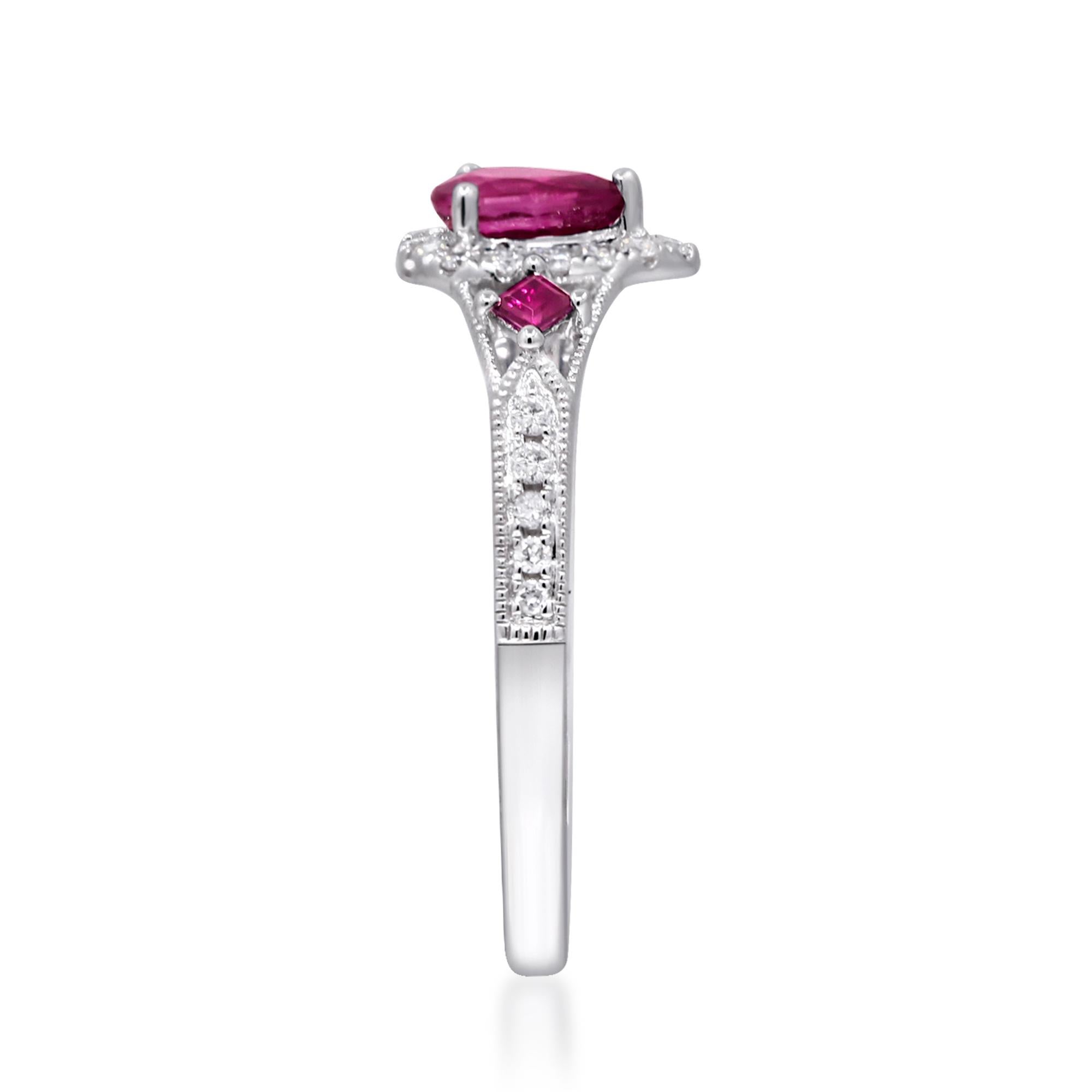 macy's ruby and diamond accent ring in 14k gold
