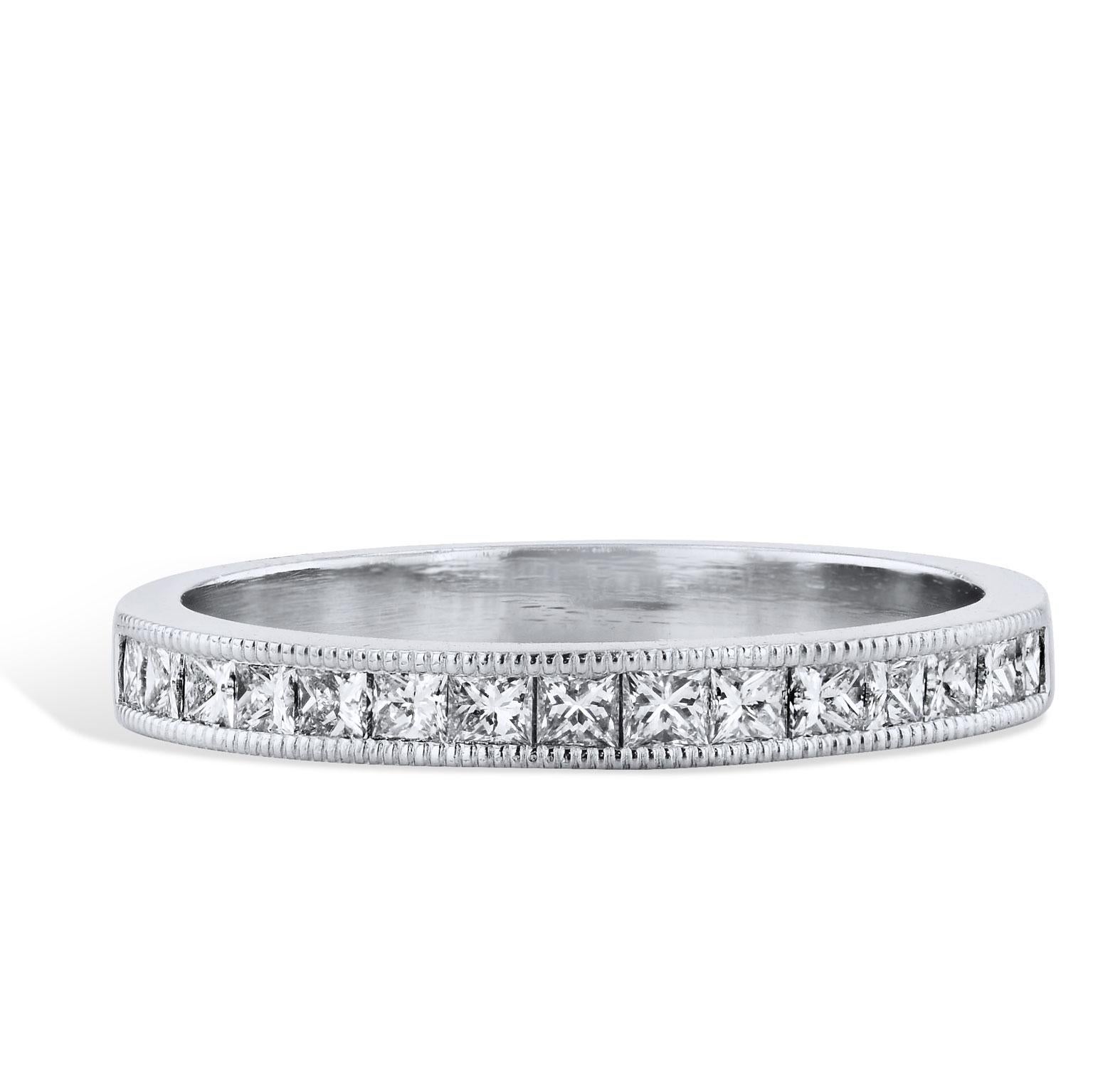 Women's 0.50 Carat Princess Cut Channel Set Diamond Band Ring