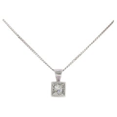 0.50 Carat Princess Cut Diamond Pendant Necklace