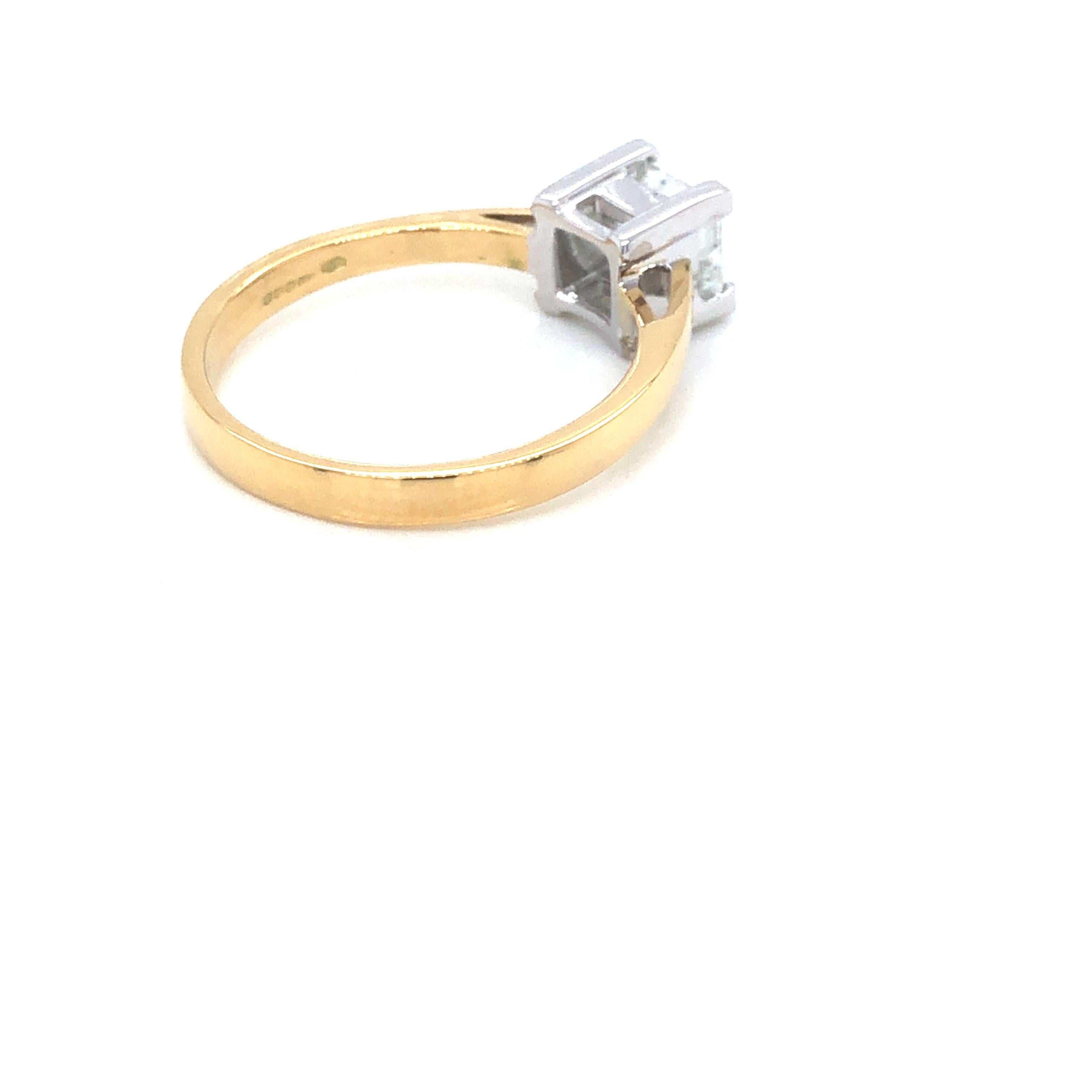 0.50 Carat Princess Diamond 18 Karat Gold Solitaire Hasbani Engagement Ring For Sale 5