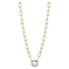 0.50 Carat Rose Cut Diamond on a Handcrafted 18 Karat Yellow Gold Chain