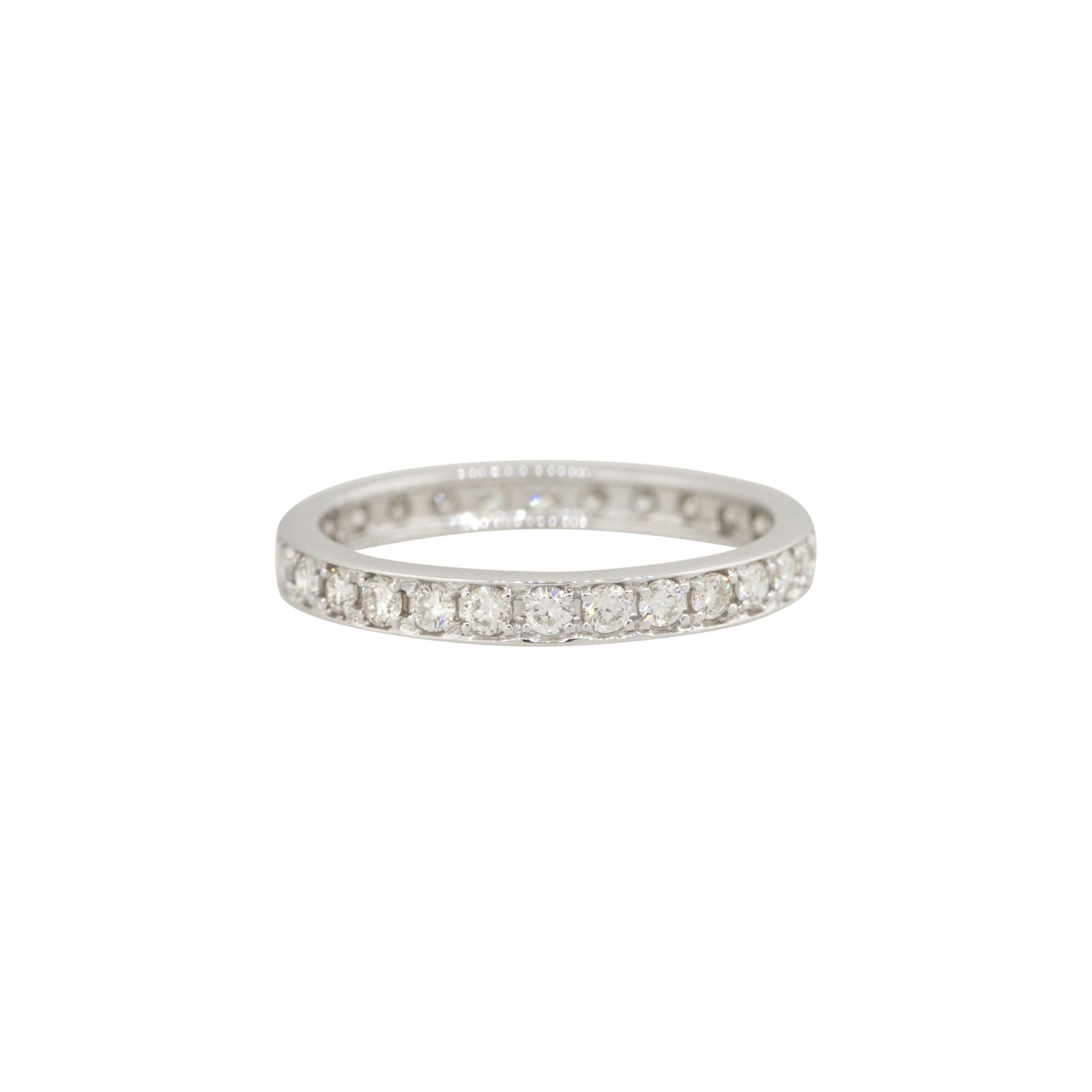 Round Cut 0.50 Carat Round Brilliant Cut Diamond Eternity Band 14 Karat In Stock For Sale