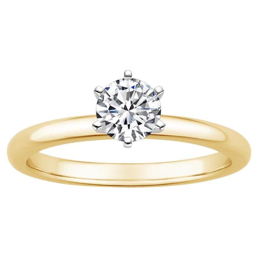 0.50 Carat Round Diamond 6-Prong Ring in 14k Yellow Gold