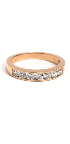 0.50 Carat Round Diamond Channel Set 18 KT Rose Gold Half Eternity Band Ring